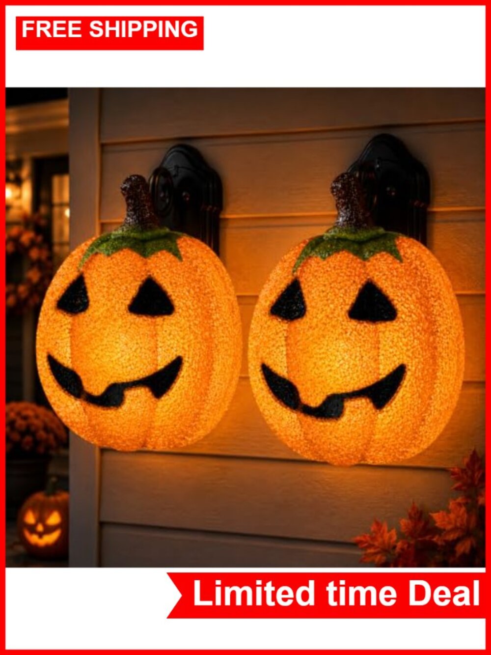 Halloween Pumpkin Porch Light Covers 2 Pack EVA Outdoor Decorations